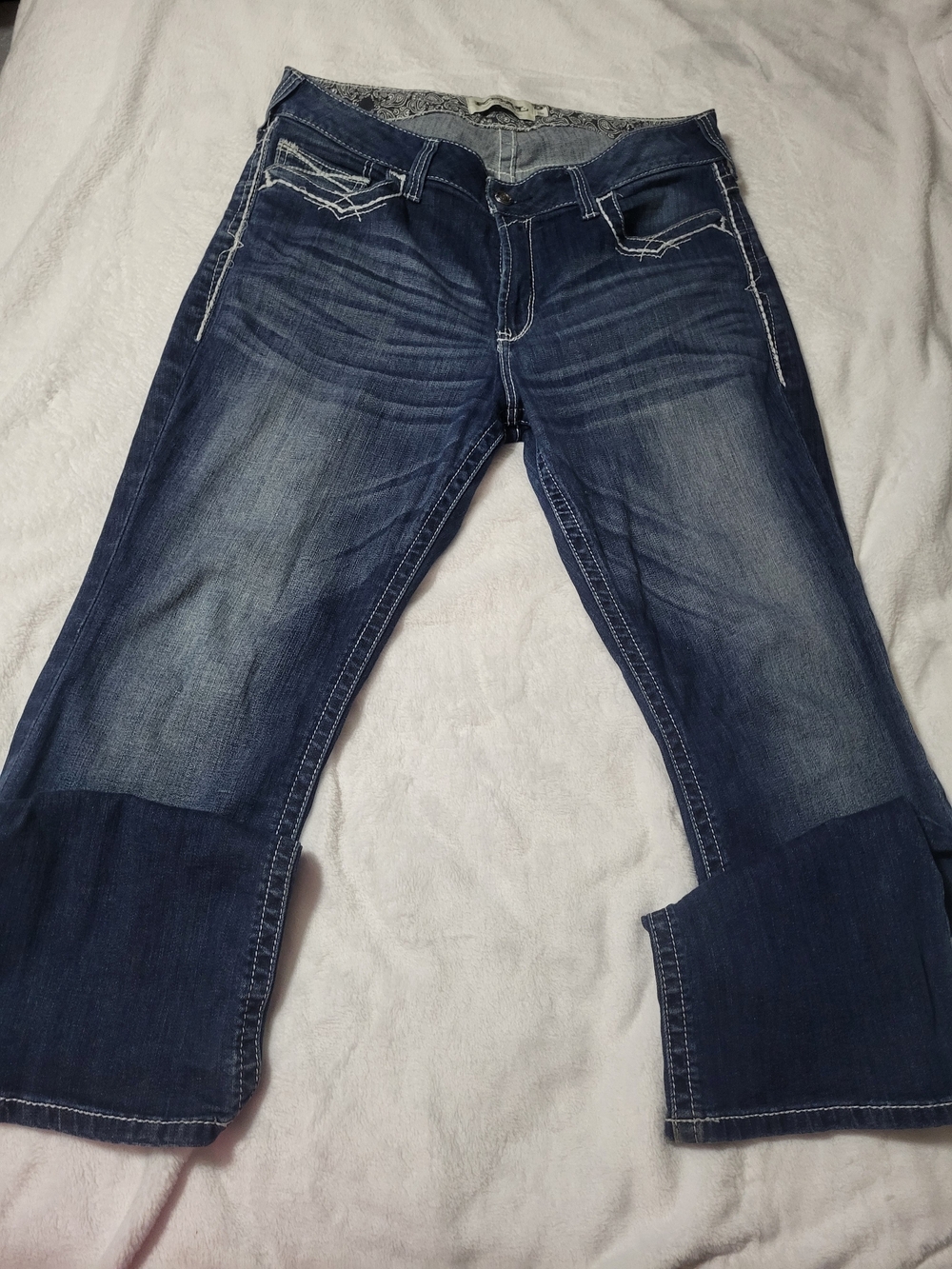Ariat REAL Womens Size 34R Dark Blue Washed Jeans Western Wear